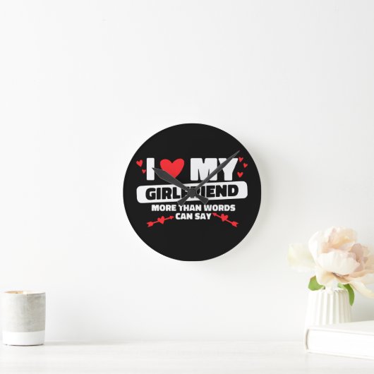 I Liebe mein Freundin Herz Runde Wanduhr (Zuhause)