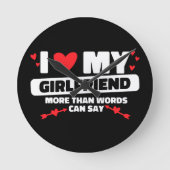 I Liebe mein Freundin Herz Runde Wanduhr (Vorderseite)