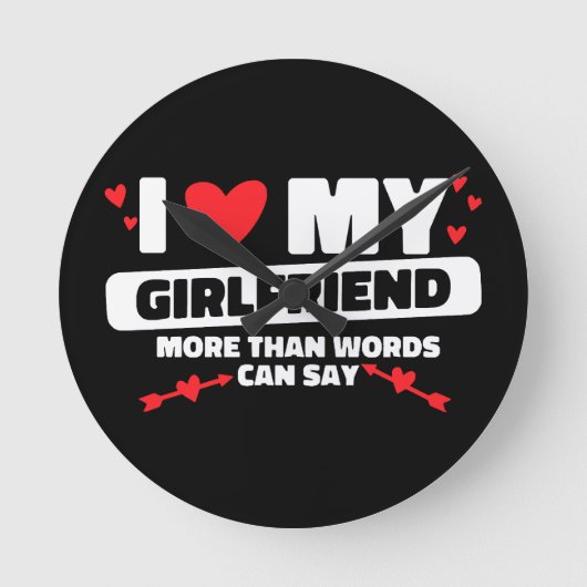 I Liebe mein Freundin Herz Runde Wanduhr (Vorderseite)