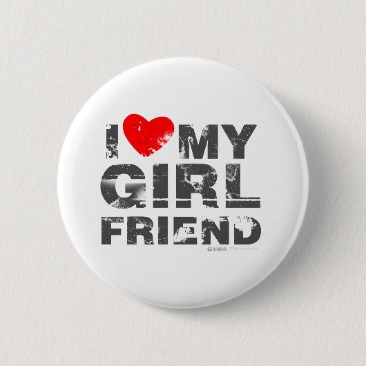 I Liebe mein Freundin-Vintages Valentinstagherz Button (Vorderseite)