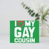 I LIEBE MEIN GAY COUSIN - -.pnng Postkarte (Stehend Vorderseite)