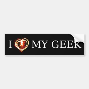 I LIEBE MEIN GEEK AUTOAUFKLEBER