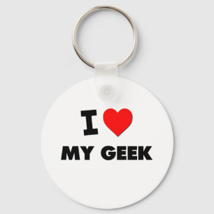 I Liebe mein Geek Schlüsselanhänger