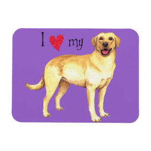 I Liebe mein gelber Labrador Magnet