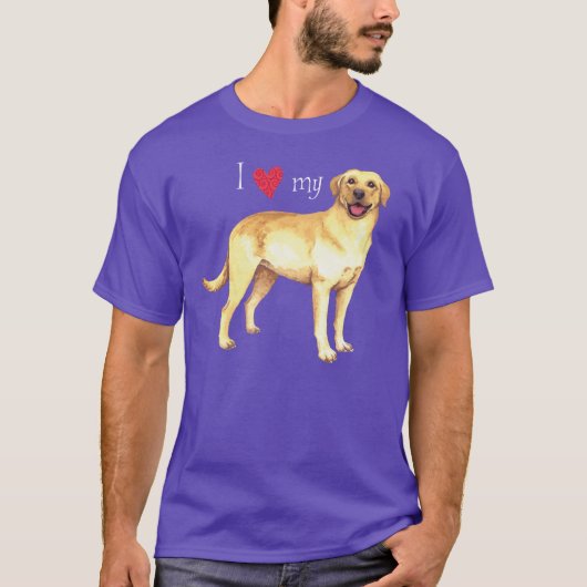 I Liebe mein gelber Labrador T-Shirt (Vorderseite)