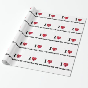 I Liebe mein Geologe Geschenkpapier