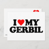 I LIEBE MEIN GERBIL POSTKARTE (Vorne/Hinten)