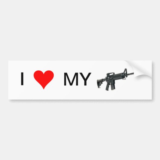 I Liebe mein Gewehr (AR-15) Autoaufkleber (Vorne)