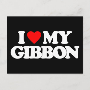 I LIEBE MEIN GIBBON POSTKARTE