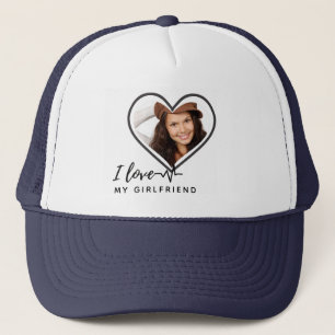 I LIEBE MEIN GIRLFRIEND Foto Geschenk Personalisie Truckerkappe