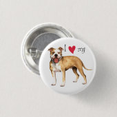 I Liebe mein Git Bull Terrier Button (Vorne & Hinten)