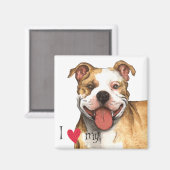 I Liebe mein Git Bull Terrier Magnet (Vorderseite/Rückseite)