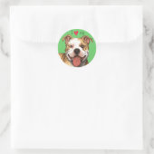 I Liebe mein Git Bull Terrier Runder Aufkleber (Tasche)