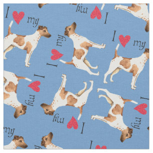 I Liebe mein glatter Fox-Terrier Stoff