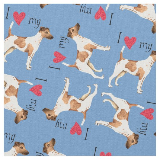 I Liebe mein glatter Fox-Terrier Stoff (Nahaufnahme)