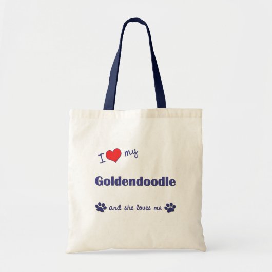 I Liebe mein Goldendoodle (weiblicher Hund) Tragetasche (Vorne)