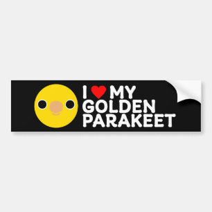 I LIEBE MEIN GOLDENER PARAKEET AUTOAUFKLEBER