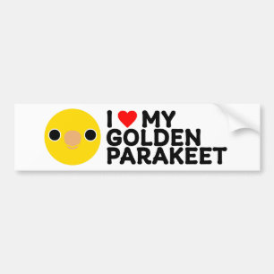 I LIEBE MEIN GOLDENER PARAKEET AUTOAUFKLEBER