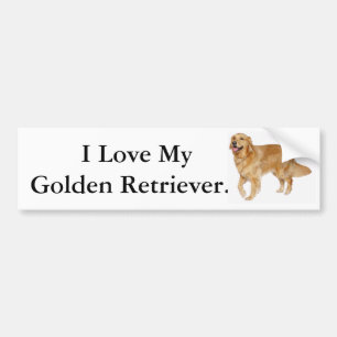 I Liebe mein goldener Retriever Autoaufkleber