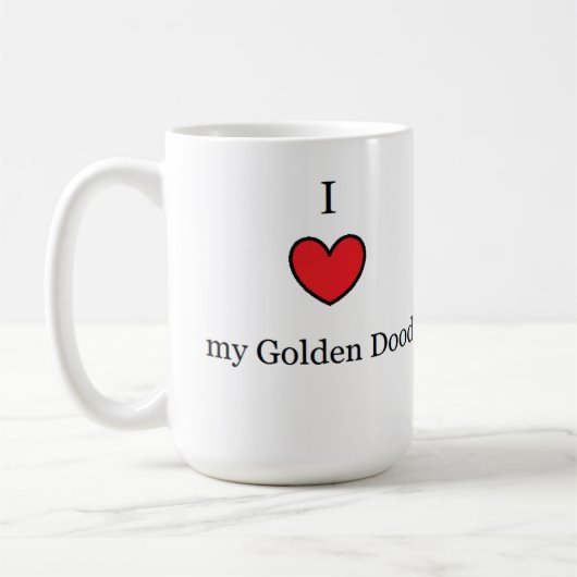 I Liebe mein goldenes Gekritzel, rotes Herz Kaffeetasse (Links)