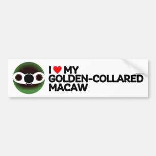 I LIEBE MEIN GOLDENGESAMMELTER MACAW AUTOAUFKLEBER