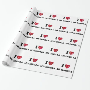 I Liebe mein Gorilla Geschenkpapier