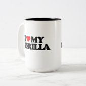 I LIEBE MEIN GORILLA ZWEIFARBIGE TASSE (Vorderseite Links)