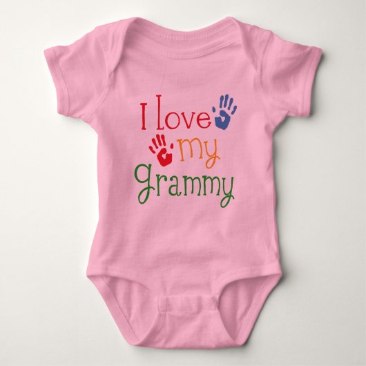 I Liebe mein Grammy Handprints Baby Strampler (Vorderseite)