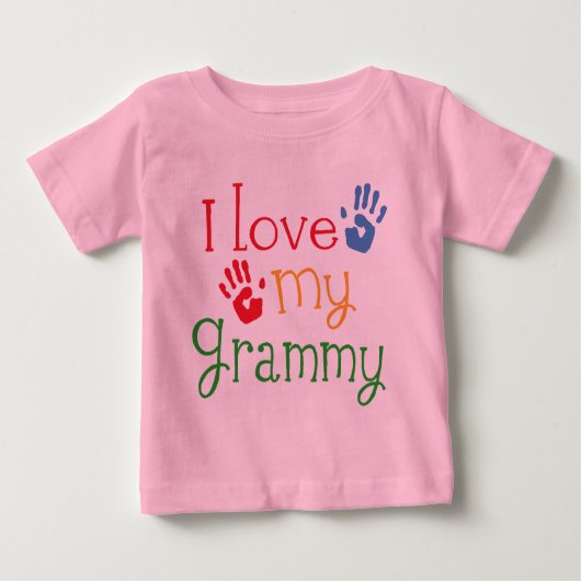 I Liebe mein Grammy Handprints Baby T-shirt (Vorderseite)