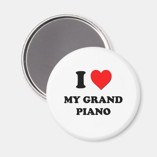 I Liebe Mein Grand Piano Magnet (Vorderseite/Rückseite)