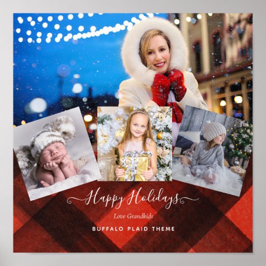 I Liebe Mein GRANDMA - FOTO COLLAGE Großeltern-Ges Poster (Vorne)