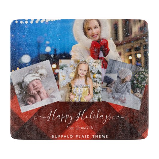 I Liebe Mein GRANDMA - FOTO COLLAGE Großeltern-Ges Schneidebrett (Vorderseite)