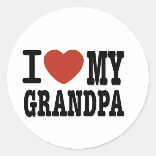 I LIEBE MEIN GRANDPA RUNDER AUFKLEBER (Vorderseite)