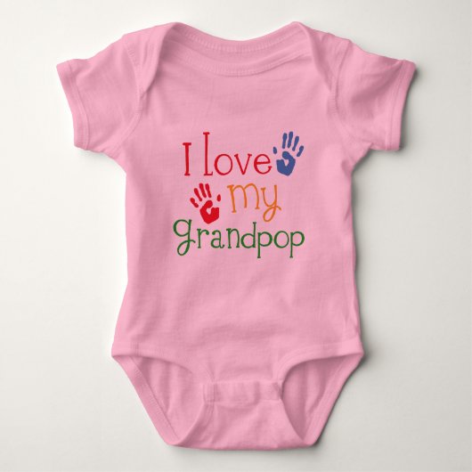 I Liebe mein Grandpop (Handprints) Baby Strampler (Vorderseite)