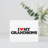I LIEBE MEIN GRANDSONS POSTKARTE (Stehend Vorderseite)