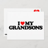 I LIEBE MEIN GRANDSONS POSTKARTE (Vorne/Hinten)