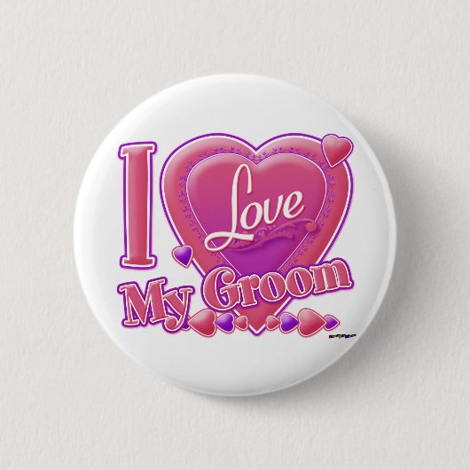 I Liebe Mein Gräuel rosa/lila - Herz Button (Vorderseite)
