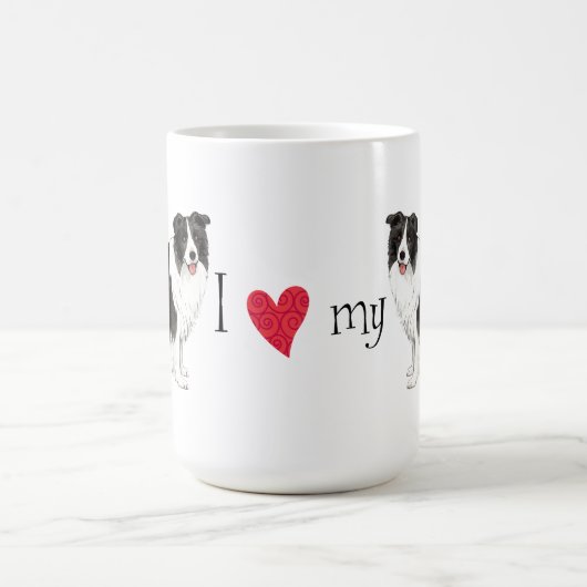I Liebe mein Grenzcollie Kaffeetasse (Mittel)