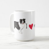 I Liebe mein Grenzcollie Kaffeetasse (Vorderseite Links)