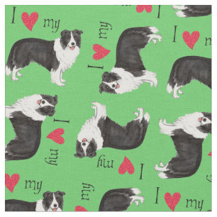 I Liebe mein Grenzcollie Stoff