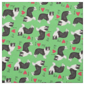 I Liebe mein Grenzcollie Stoff (Muster)