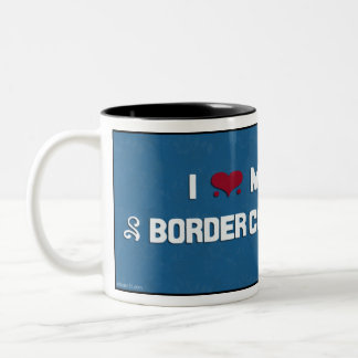 I Liebe mein Grenzcollie Zweifarbige Tasse