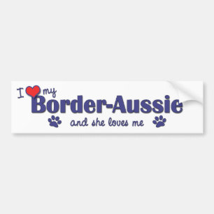 I Liebe mein Grenze-Australisches (weiblicher Autoaufkleber