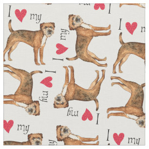 I Liebe mein Grenzterrier Stoff