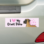 I Liebe mein großer Däne Autoaufkleber (Auf Auto)