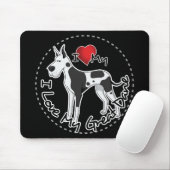 I Liebe mein großer Däne-Hund Mousepad (Mit Mouse)