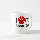 I Liebe mein großer Däne Kaffeetasse (VorderseiteRechts)