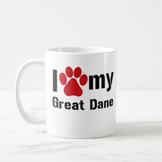 I Liebe mein großer Däne Kaffeetasse (Links)