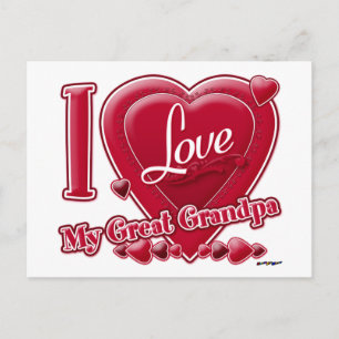 I Liebe Mein großer Großvater rot - Herz Postkarte