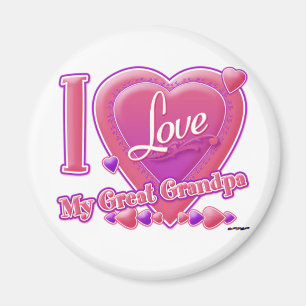 I Liebe Mein großer Opa rosa/lila - Herz Magnet